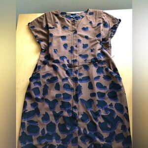 Jones New York Brown, black and purple Sheath Midi Dress